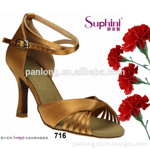 Suphini Ankle Strap Flexible Latin Dance Shoe for Lady